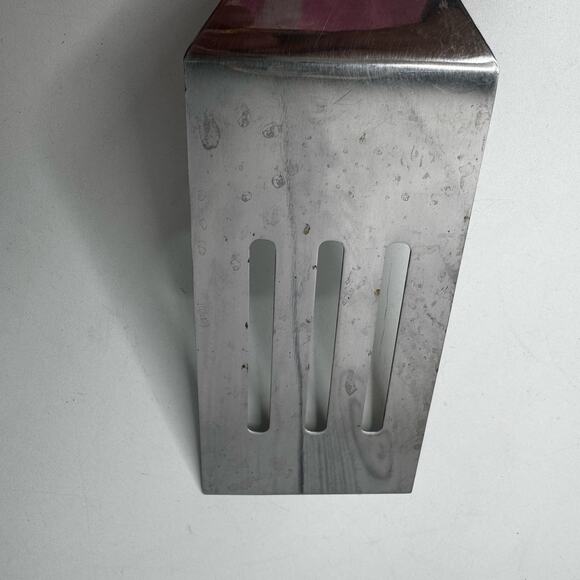 Vintage Household Japan Stainless Slotted Short Spatula Turner Wood Handle - Picture 3 of 7